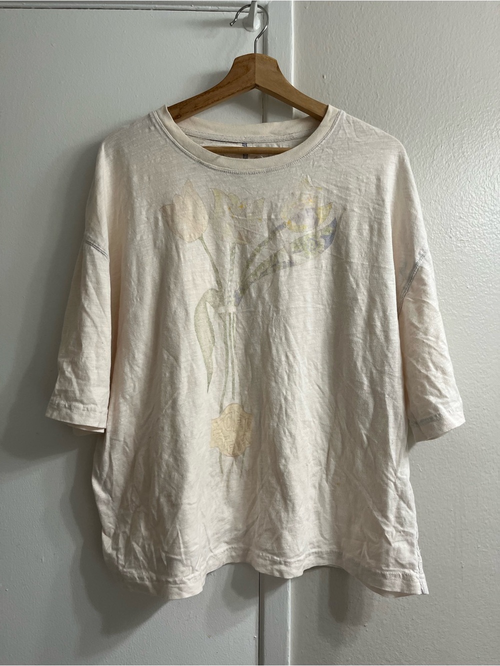 We The Free Cream Floral Graphic Short Sleeve Tee